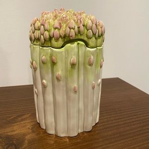 Never used Fitz and Floyd asparagus jar / canister